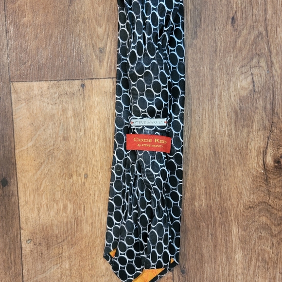 Black and White Code Red Tie - Picture 2 of 2